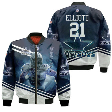 Ezekiel Elliott 21 Dallas Cowboys 3D Bomber Jacket Model 2074