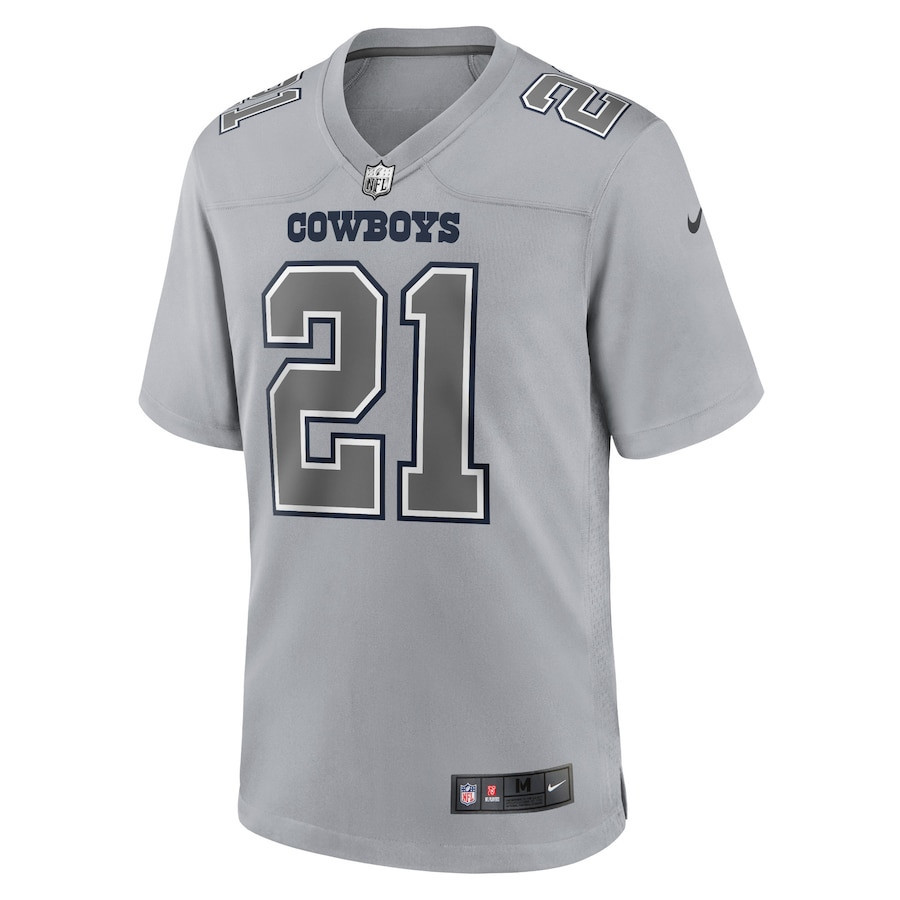 Ezekiel Elliott 21 Dallas Cowboys Atmosphere Fashion Game Jersey - Gray