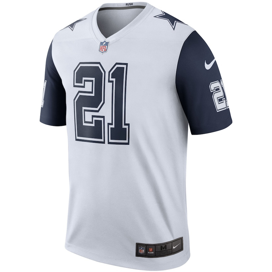 Ezekiel Elliott 21 Dallas Cowboys Color Rush Legend Player Jersey - White