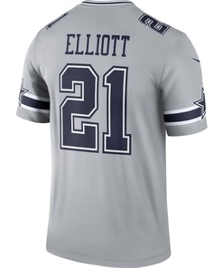 Ezekiel Elliott 21 Dallas Cowboys Inverted Legend Jersey - Gray