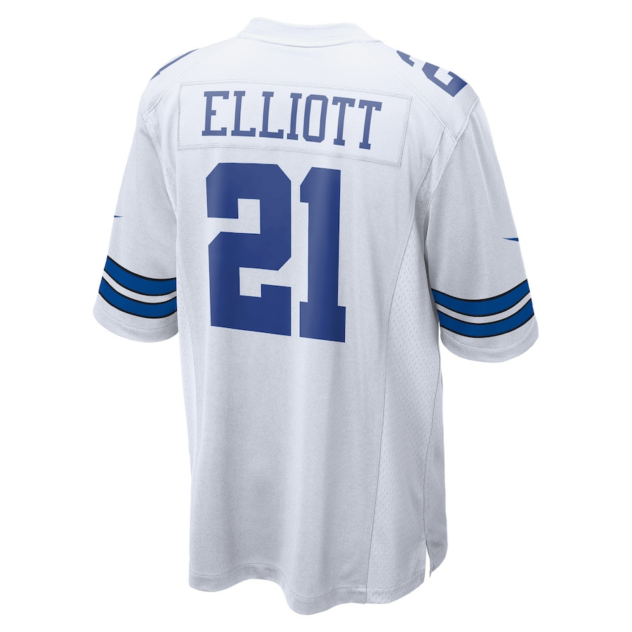 Ezekiel Elliott 21 Dallas Cowboys Team Game Jersey - White