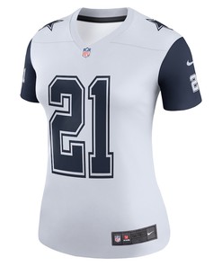 Ezekiel Elliott 21 Dallas Cowboys Women's Color Rush Legend Player Jersey - White