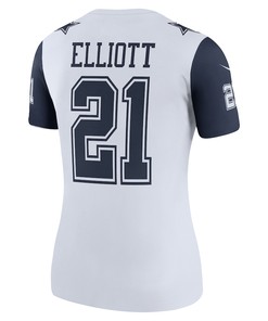 Ezekiel Elliott 21 Dallas Cowboys Women's Color Rush Legend Player Jersey - White