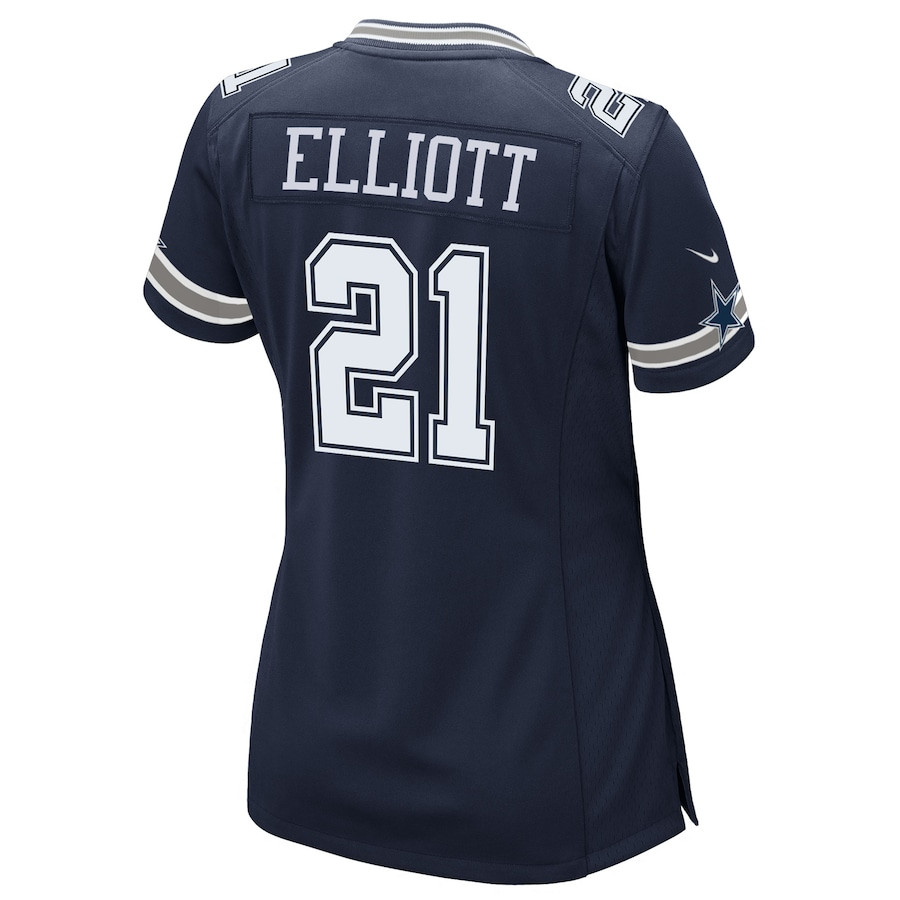 Ezekiel Elliott 21 Dallas Cowboys Women's Game Team Jersey - Navy