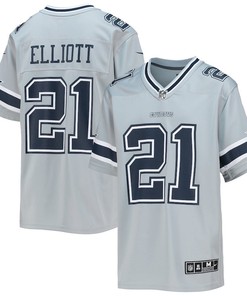 Ezekiel Elliott 21 Dallas Cowboys Youth Inverted Team Game Jersey - Silver