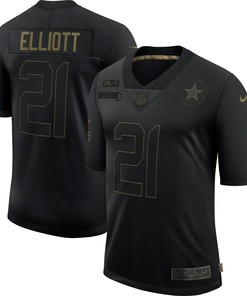 Ezekiel Elliott Dallas Cowboys 2020 Salute To Service Limited Jersey - Black