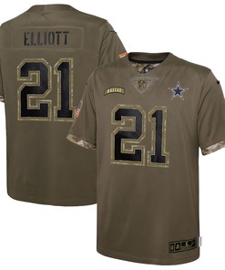 Ezekiel Elliott Dallas Cowboys 2022 Salute To Service Player Limited Jersey - Olive