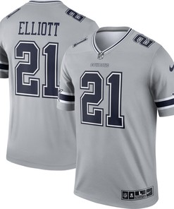 Ezekiel Elliott Dallas Cowboys Inverted Legend Jersey - Gray Nfl