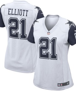 Ezekiel Elliott Dallas Cowboys Womens Alternate Game Jersey - White Nfl