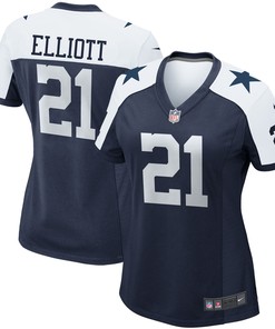 Ezekiel Elliott Dallas Cowboys Womens Alternate Game Team Jersey Navy Nfl