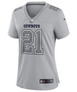 Ezekiel Elliott Dallas Cowboys Women's Atmosphere Fashion Game Jersey - Gray