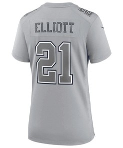 Ezekiel Elliott Dallas Cowboys Women's Atmosphere Fashion Game Jersey - Gray