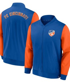 FC Cincinnati Fanatics Branded Full-Zip Bomber Jacket - Royal/Orange