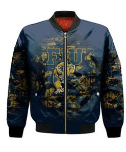 FIU Panthers Bomber Jacket Camouflage Vintage  - NCAA