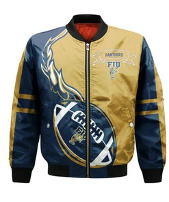 FIU Panthers Bomber Jacket Flame Ball - NCAA