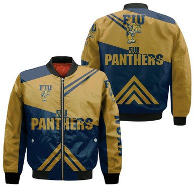 FIU Panthers Football Bomber Jacket - Stripes Cross Shoulders - NCAA