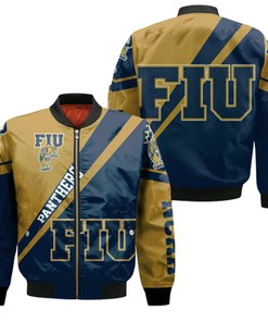 FIU Panthers Logo Bomber Jacket Cross Style - NCAA