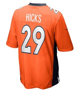 Faion Hicks Denver Broncos Game Player Jersey - Orange