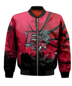 Fairfield Stags Bomber Jacket Basketball Net Grunge Pattern- NCAA
