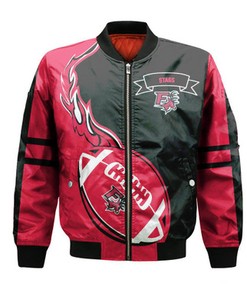 Fairfield Stags Bomber Jacket Flame Ball - NCAA