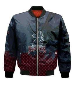 Fairleigh Dickinson Knights Bomber Jacket Basketball Net Grunge Pattern- NCAA