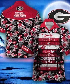 Family Football Love Celebrate Georgia Bulldogs Peace Uga Hawaiian Shirt