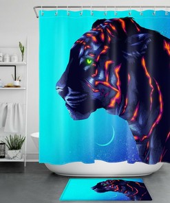Fantasy Animal Beast Tiger Shower Curtain for a Bold Bathroom Accessory