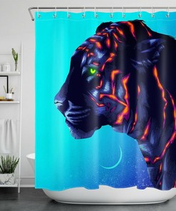 Fantasy Animal Beast Tiger Shower Curtain for a Bold Bathroom Accessory