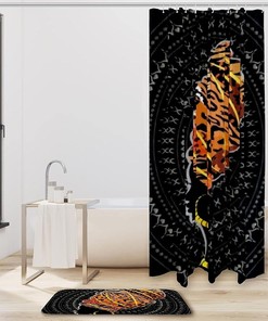 Fashionable Leopard Silhouette Woman Shower Curtain for Bathroom Decor