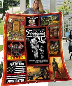 Fathers Day Blanket Dad Blanket Firefighter Dad Gifts Fireman Blanket Gifts to Dad from Daughters Son Fathers Day I’m A Firefighter Dad Blanket