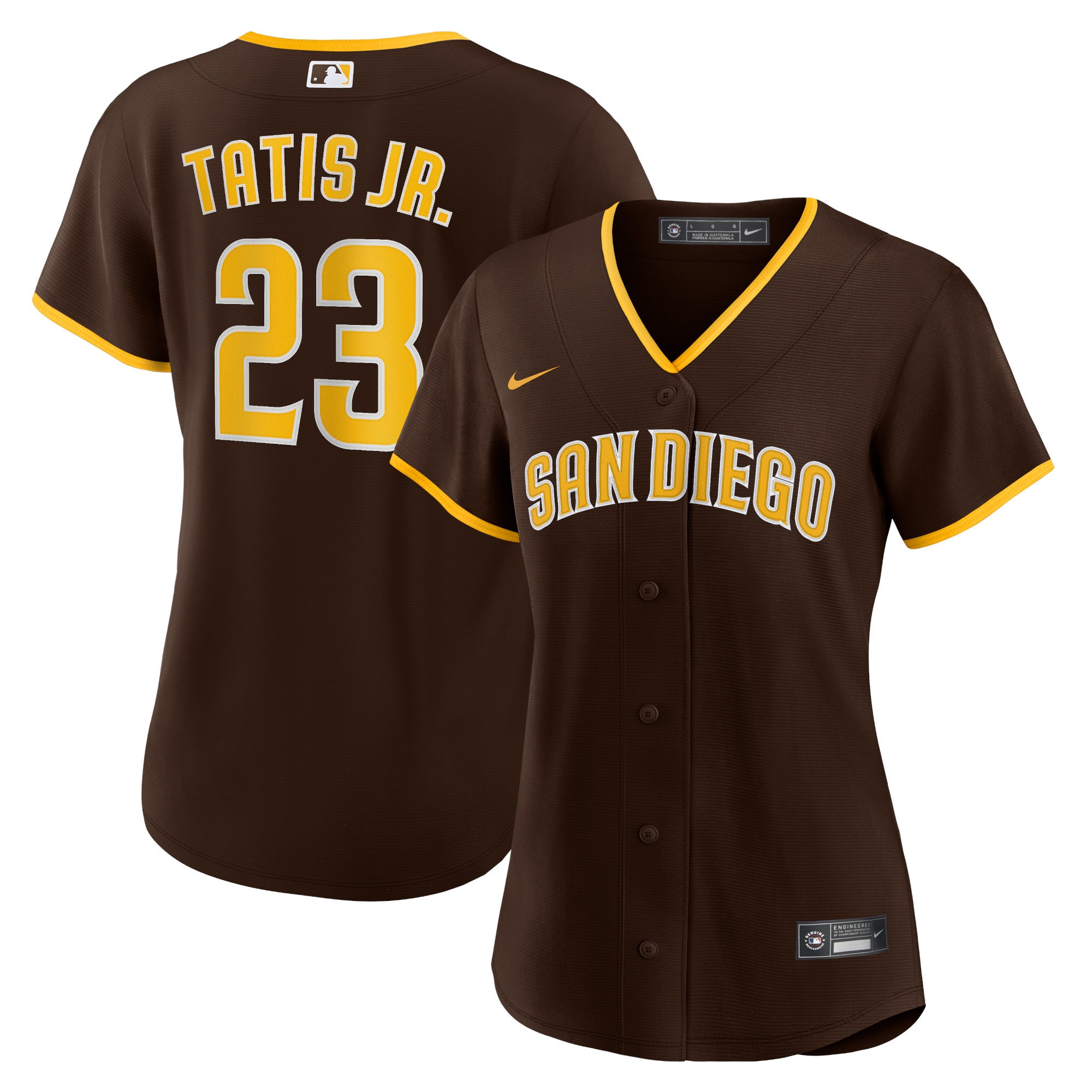 Fernando Tatis Jr San Diego Padres Womens Road Replica Player Jersey Brown Mlb