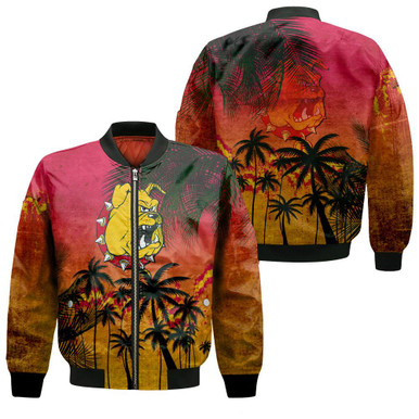 Ferris State Bulldogs Bomber Jacket Coconut Tree Tropical Grunge - NCAA
