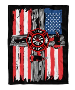 Firefighter Blanket, Fire Dept America Flag Blanket Gift For Firefighter