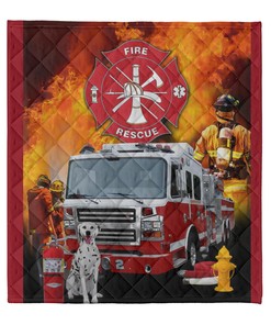 Firefighter Blanket, Fire Rescue - Firefighter Fleece Blanket