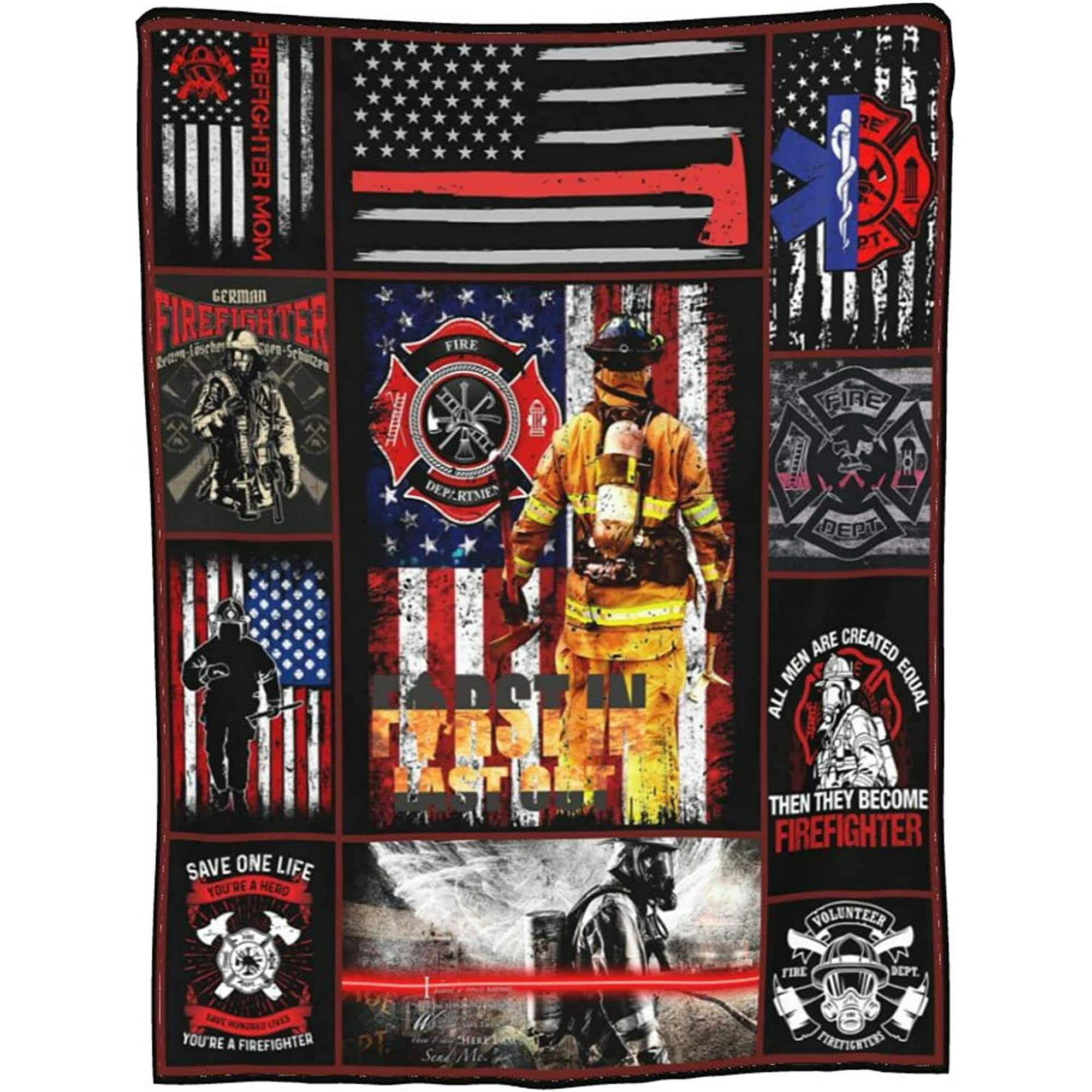 Firefighter Blanket for Men Fireman Bluefink