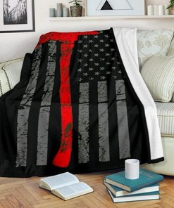 Firefighter Fireman's ax American Flag Blanket Gift For Firefighter Birthday Gift Home Decor