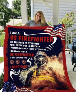 Firefighter I am A US Firefighter Quilt Blanket Decor Home Full Size