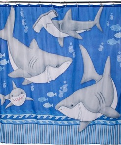 Fish and Sharks Underwater Shower Curtain for Ocean Lovers