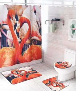 Flamingo Animal Print Shower Curtain - Colorful and Waterproof Bath Curtain for a Fun Bathroom