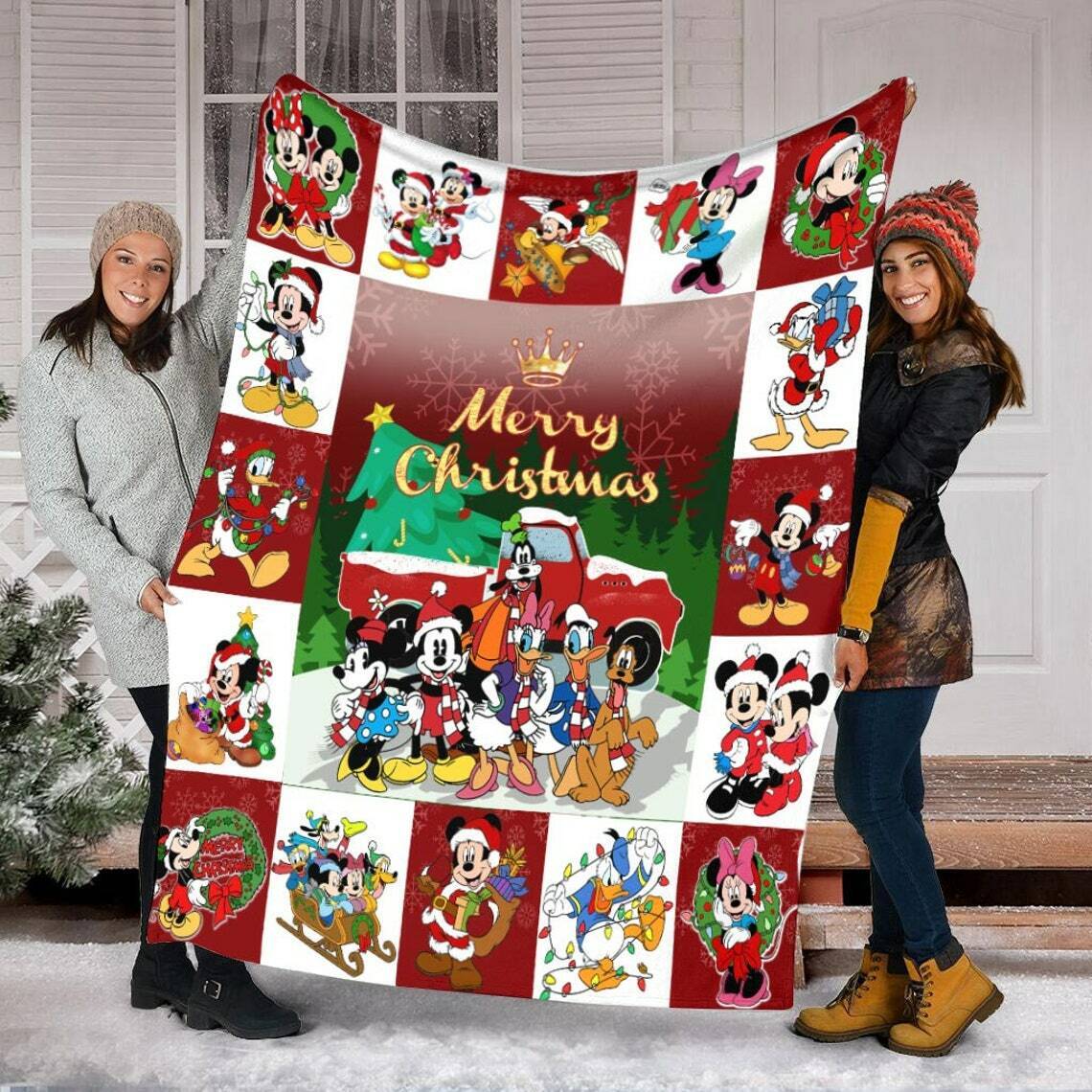 Fleece Blanket for Fan - Mickey Christmas-Christmas Blanket