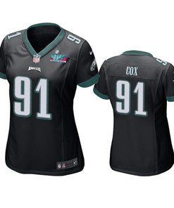 Fletcher Cox 91 Philadelphia Eagles Super Bowl LVII Black Game Jersey - Women