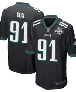 Fletcher Cox 91 Philadelphia Eagles Super Bowl LVII Champions 2 Stars Men Game Jersey - Black
