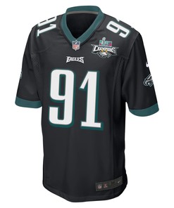 Fletcher Cox 91 Philadelphia Eagles Super Bowl LVII Champions 2 Stars Men Game Jersey - Black
