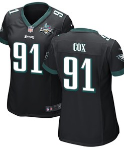Fletcher Cox 91 Philadelphia Eagles Super Bowl LVII Champions 2 Stars Women Game Jersey - Black