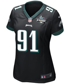 Fletcher Cox 91 Philadelphia Eagles Super Bowl LVII Champions 2 Stars Women Game Jersey - Black
