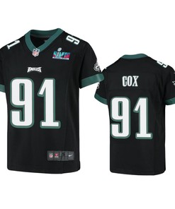 Fletcher Cox 91 Philadelphia Eagles Youth Super Bowl LVII Game Jersey - Black