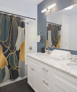 Floral Art Deco Shower Curtain - Classic Design for Bathroom Decor