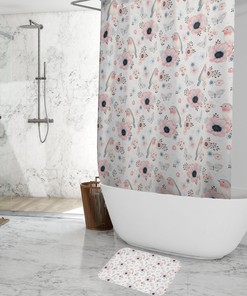 Floral Bird Shower Curtain for Cute Bird Bathroom Decor and Bird Watcher Gift