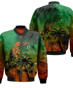 Florida A&M Rattlers Bomber Jacket Coconut Tree Tropical Grunge - NCAA