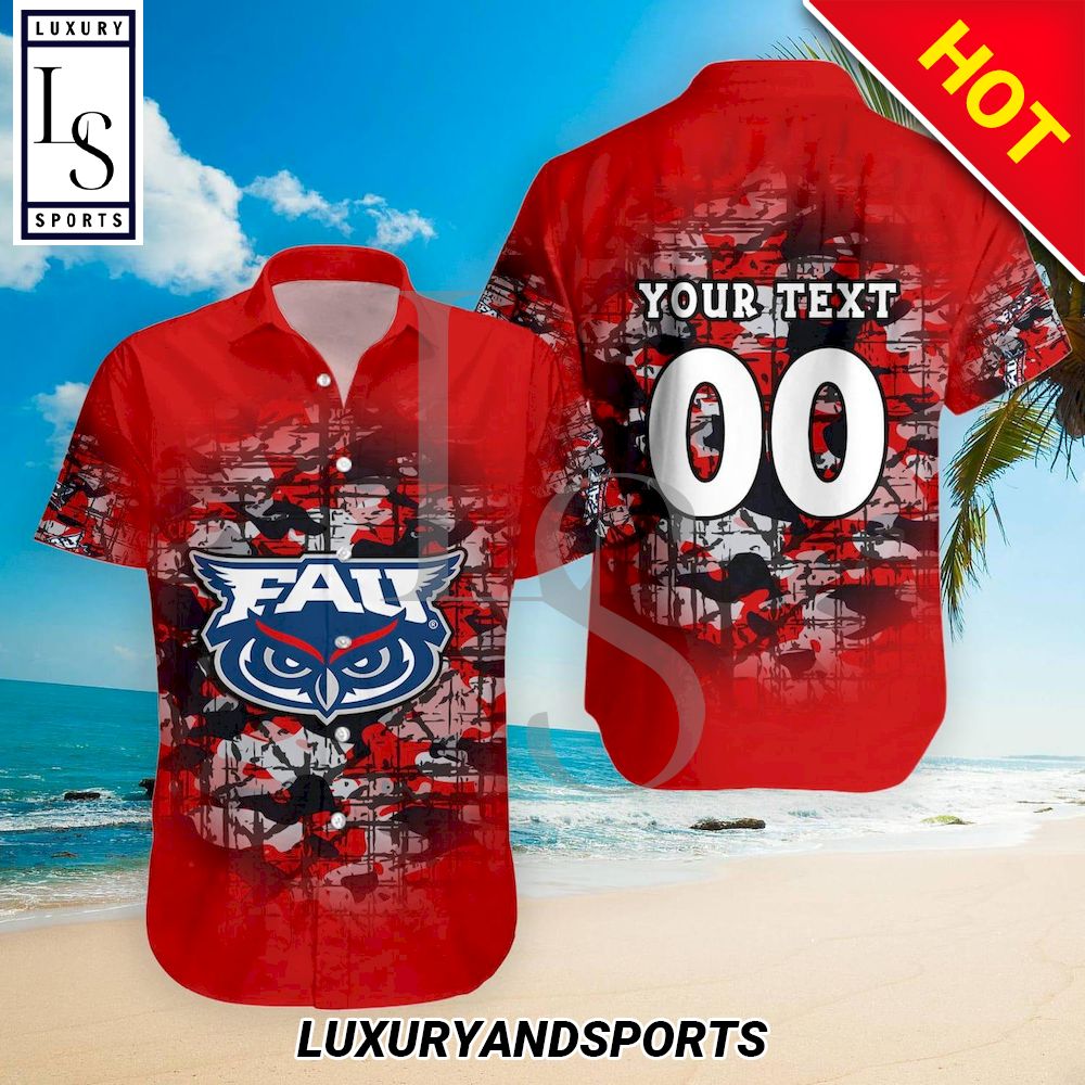 Florida Atlantic Owls Camouflage Personalized Hawaiian Shirt